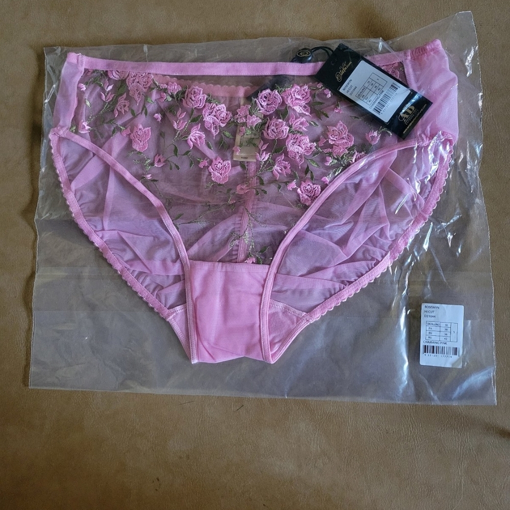 Dita Von Teese Rosewyn High Cut Brief Charming Pink Size S